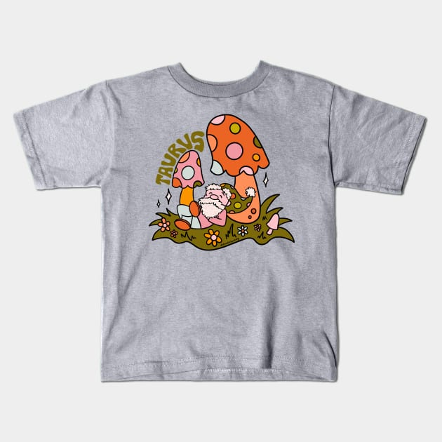 Taurus Gnome Kids T-Shirt by Doodle by Meg